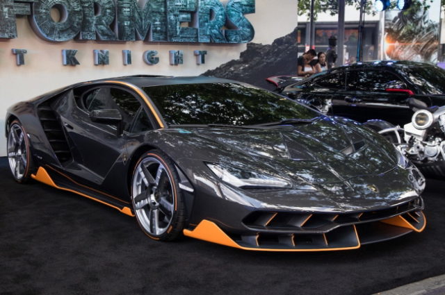 IMAGE DISTRIBUTED FOR AUTOMOBILI LAMBORGHINI -  View of a Lamborghini Centenario coupe before the premiere of the film 'Transformers, The Last Knight' in London, on Sunday, June 18, 2017. The 1.75 million euro, 350 km/h super sports car, of which only 20 made, stars as Hot Rod in the film. The movie is in theatres worldwide from 21 June.  (Photo by Vianney Le Caer/AP Images for Automobili Lamborghini)