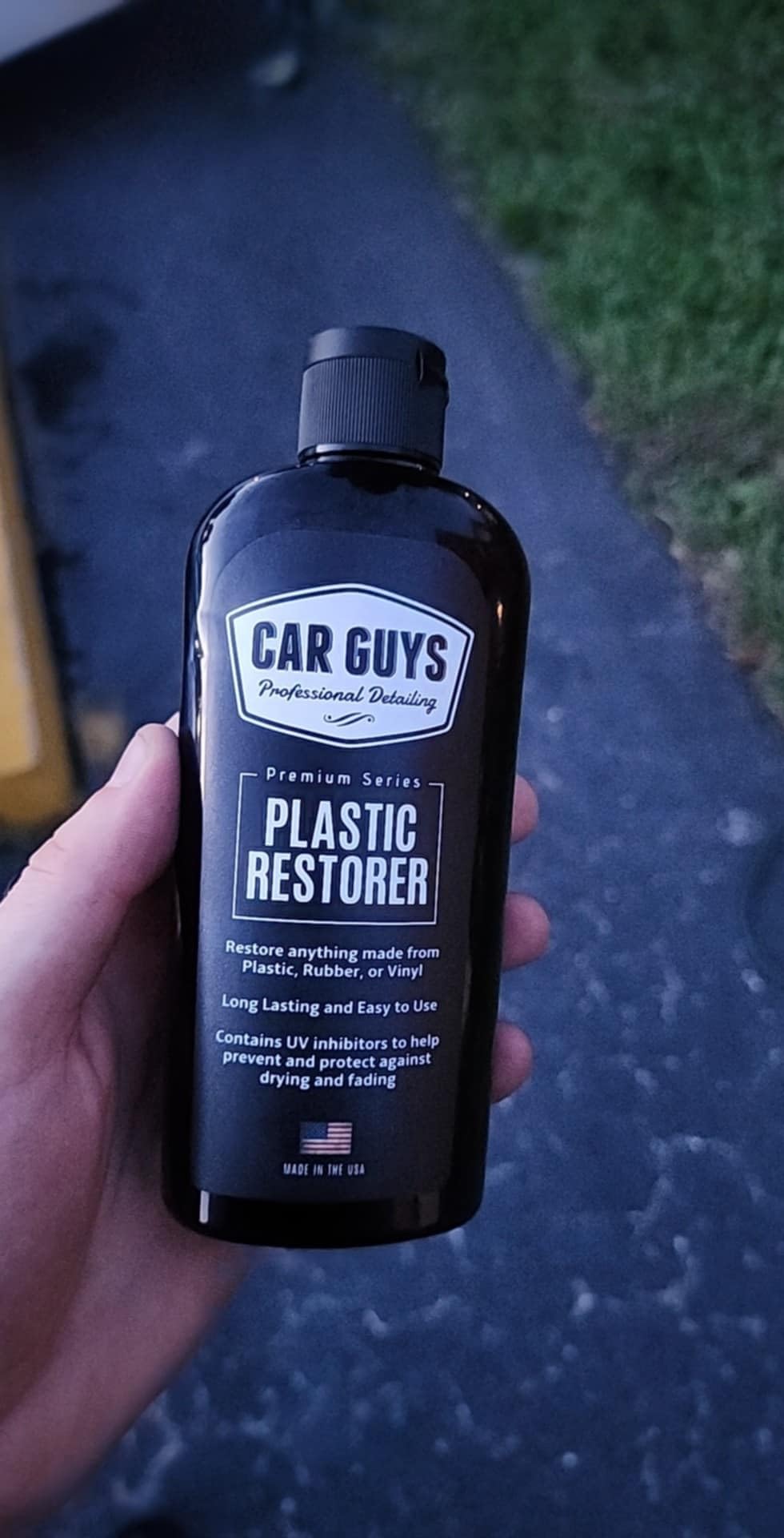 CAR GUYS Plastic Restorer on window trim