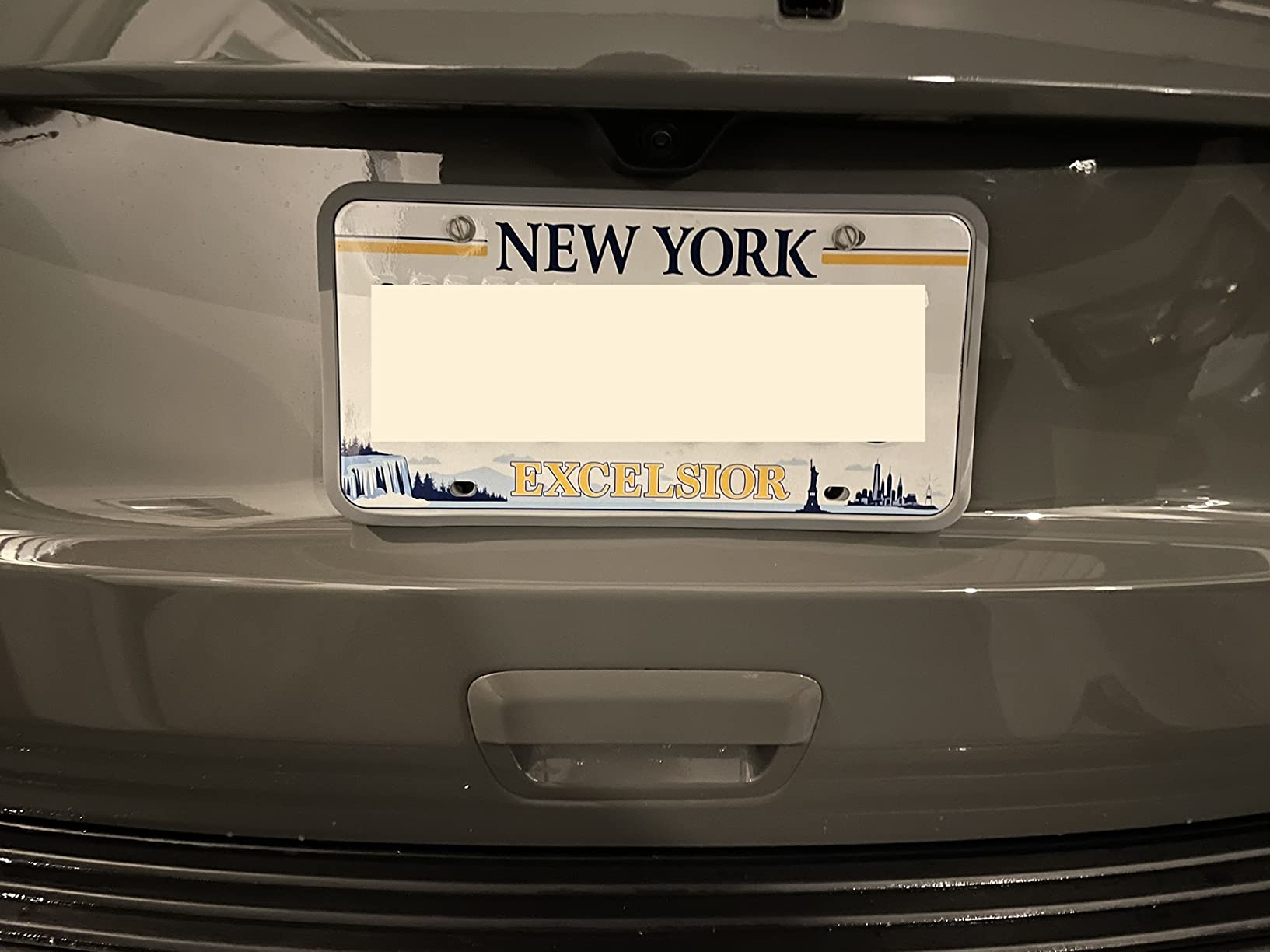 License plate holder on Jeep Grand Cherokee