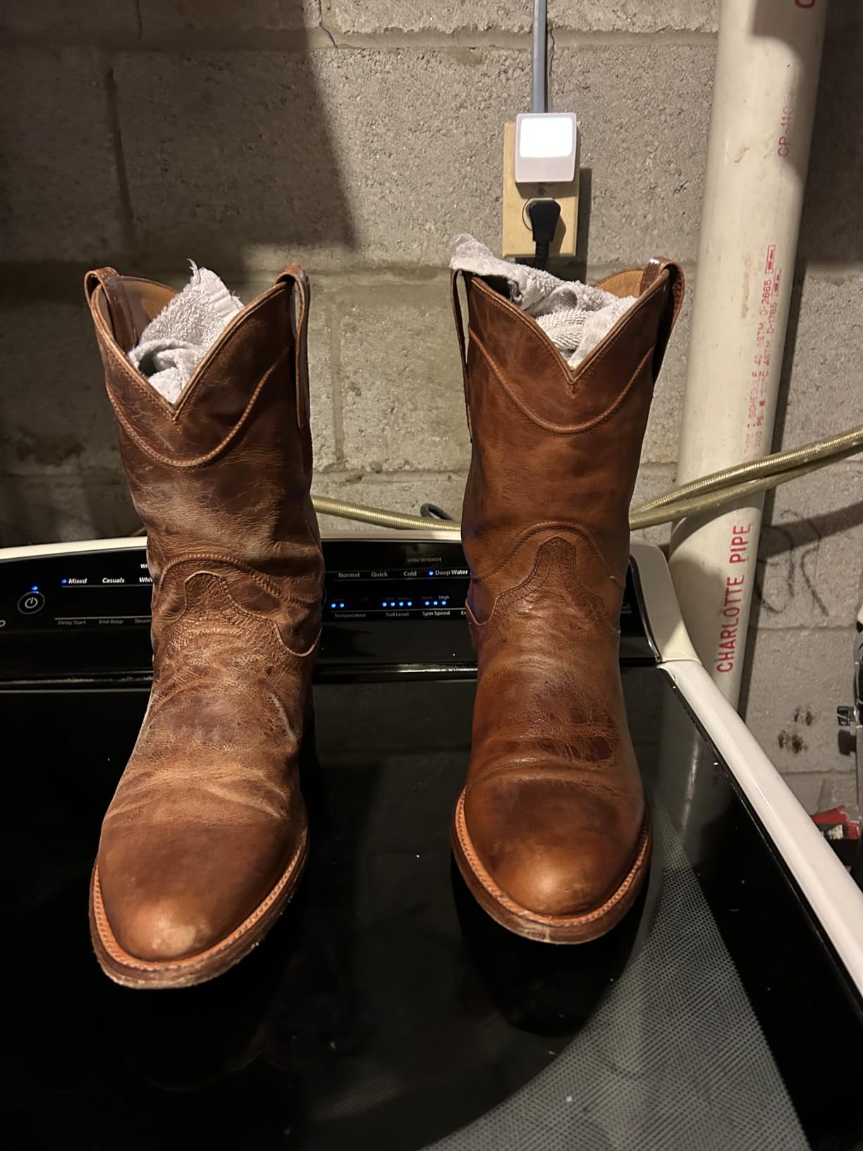 Leather boots after treatment