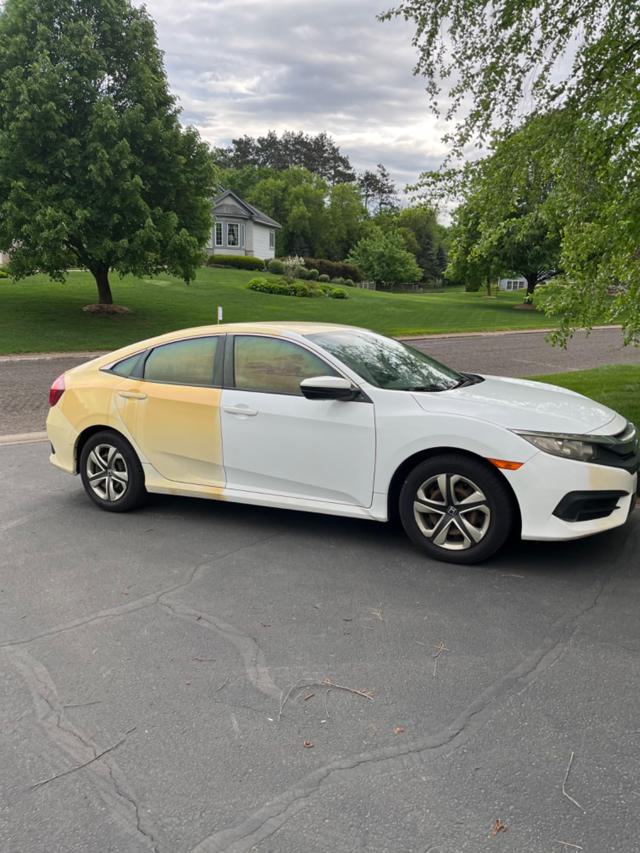 Water spot removal on car