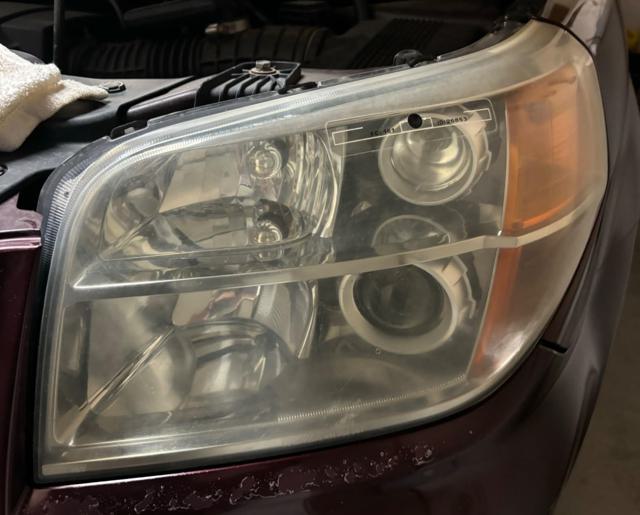 Foggy headlight before cleaning