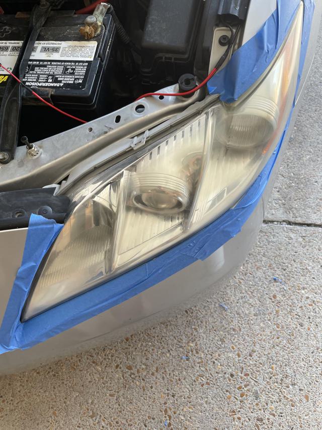 Comparison of cleaned and uncleaned headlights