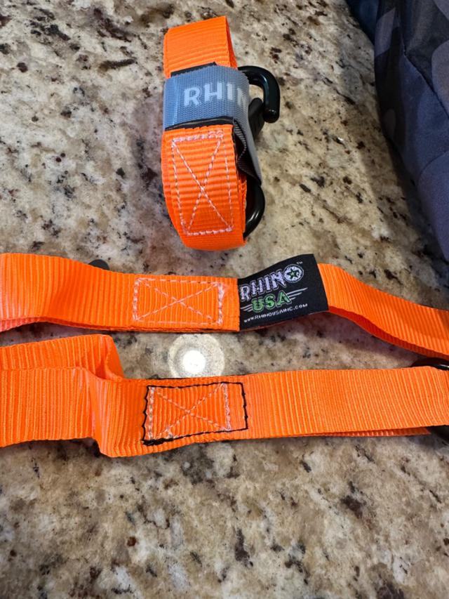 Close-up of Rhino USA Ratchet Tie Down Strap